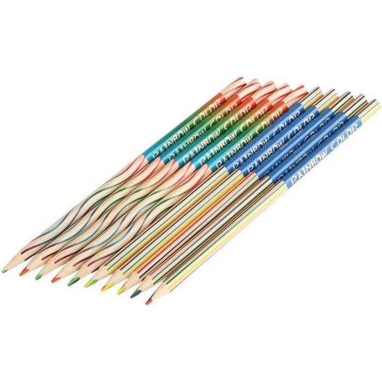 MTKJ Crayons de couleur, 30 pcs crayons de couleur arc-en-ciel 4 en 1