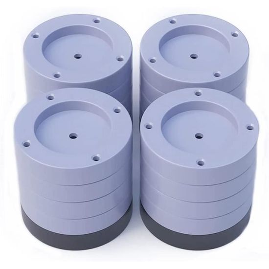 Lot De 4 Pieds Anti-vibration Pour Machine à Laver – Hauteur Réglable 7-9,5 Cm – Plastique Et Caoutchouc