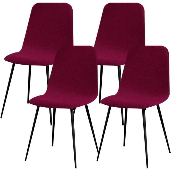 Housse De Chaise Extensible Lot De 2 Style Scandinave | Tissu Polyester/élasthanne, Lavable | Pour Salle à Manger, Hôtel, Mariage