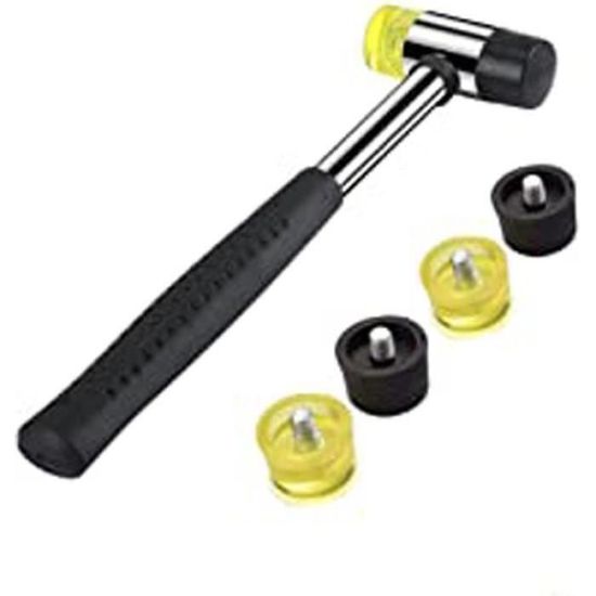 NIYATA Maillet En Caoutchouc 22 Mm Double Tête Ronde - Marteau Antidérapant Pour Bricolage, Artisanat Et Travaux Délicats