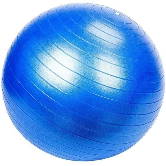 LIZZIE JACOBS Ballon De Gym 65 Cm - Anti-éclatement, Antidérapant - Pour Yoga, Pilates, Grossesse, Accouchement - Avec Pompe Inclus - Bleu Ou Violet