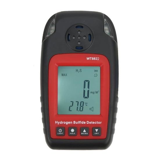 Compteur de détecteur H2S, capteur d'alarme de gaz portable de gamme de sulfure d'hydrogène 0 ~ 100 ppm, écran LCD numérique