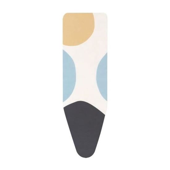 Brabantia Housse Table à Repasser Taille C 124x45 Cm – Coton Métallisé + Mousse & Feutre 8 Mm – Argent + Clips Fixation 3 Pièces Blanc – Repassage Facile & Pro !
