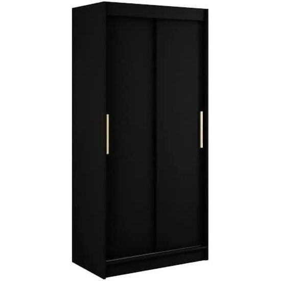 Armoire de Chambre KAIR T Noir 100 avec tiroirs avec 2 Portes