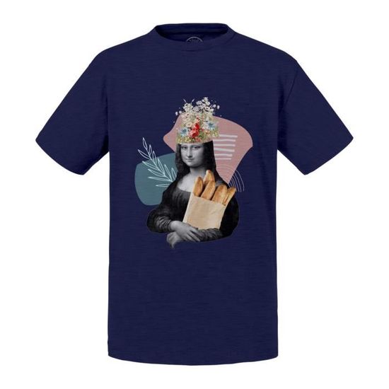 T shirt Enfant Bleu La Joconde Boulangerie Parodie Collage Art Surrealisme France Bleu Cdiscount Pret a Porter