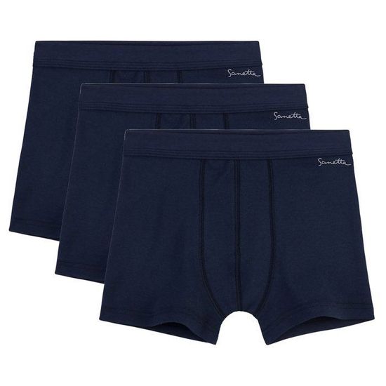 Lot De 3 Sous-Chemises Garçon Sanetta 100% Coton Bio - Col Rond Doux Et Respirant - Sous-Vêtements Confortables Sans Coutures Latérales