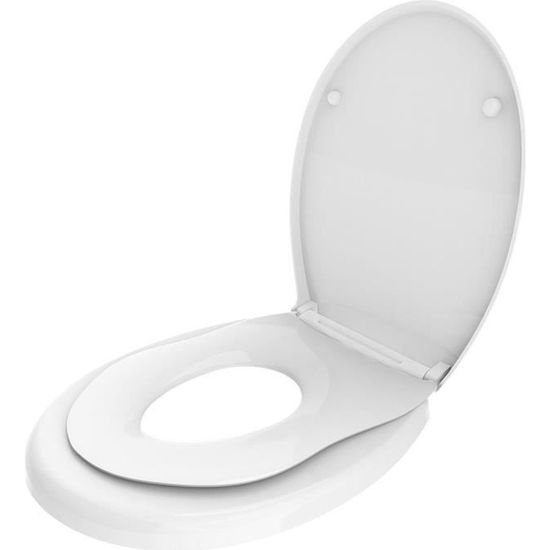 Siège de Toilette Familial, Siège de Toilette Réducteur pour Enfant, 44,8 x 37,1 cm, Forme en O, Matériau:  PP