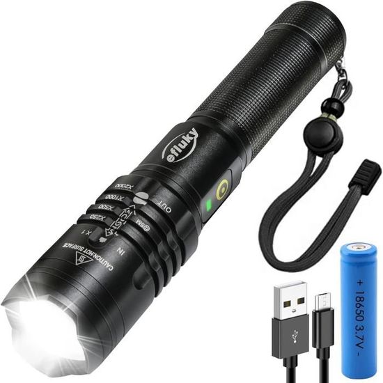 LUXJUMPER Torche Lampe De Poche LED XHP50 USB Rechargeable Tactique