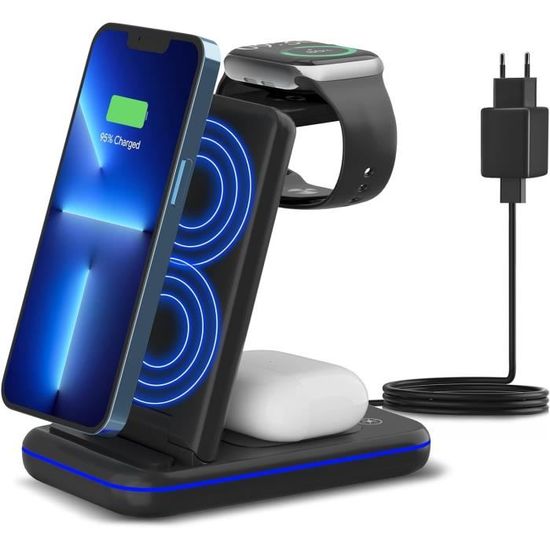 EXW 3 in 1 Charging Dock, Iphone Induction Charger for