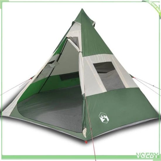 Tente Familiale Tipi 12 Personnes - Imperméable, Verte, Dimensions 560x560x300 Cm, Poids 9.65 Kg - 7