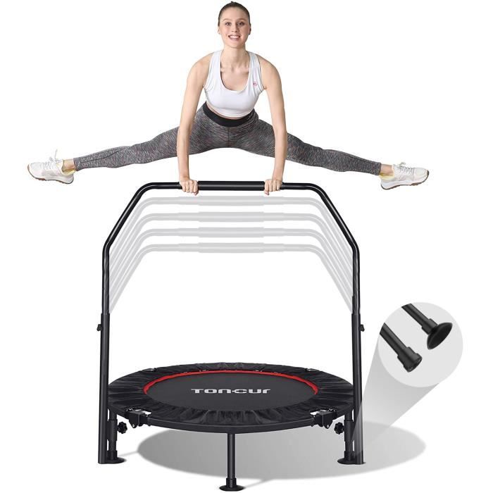 Trampoline de Fitness - Toncur - Trampoline Fitness Pliable avec accoudoirs réglables à 5 niveaux, 102 cm, Max. 150 kg