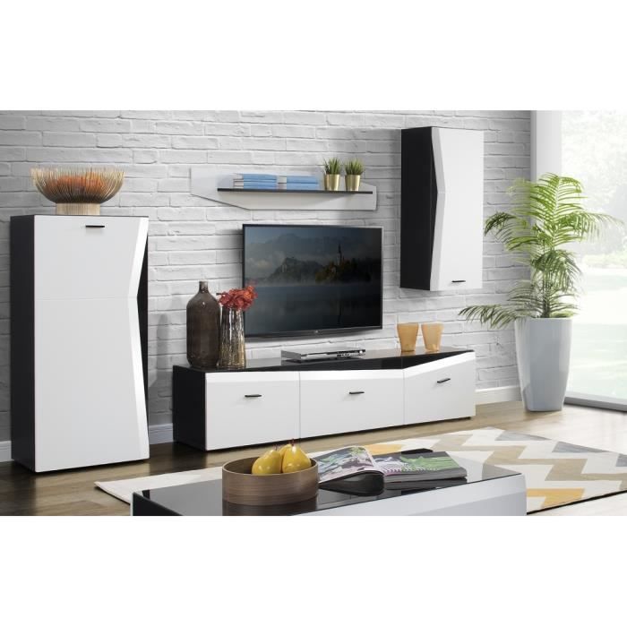 ENSEMBLE MEUBLE TV SALVATORE EN MDF BLANC MAT 235 CM