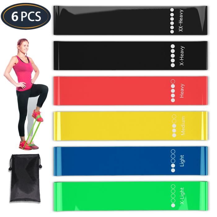Bandes de résistance Bandes d'exercice élastiques avec 6 bandes de résistance multifonctionnelles pour la rééducation thérapeutique