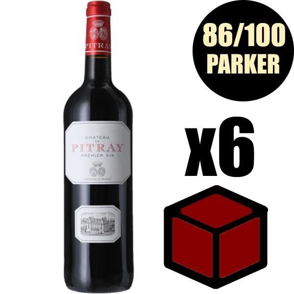 X6 Château De Pitray 2011 75 cl AOC Castillon - Côtes de Bordeaux Vin Rouge