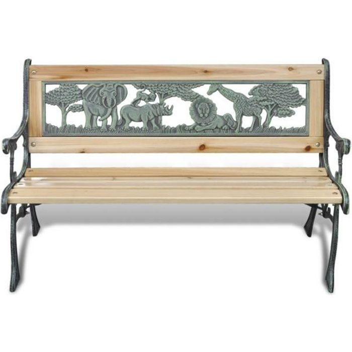 Magnifique Banc de Jardin pour enfant en Fonte Design Animaux 80 x 24 cm