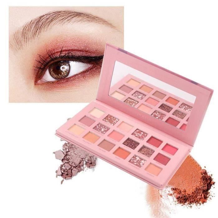 La palette de fards à paupières Nude 18 couleurs Matte Shimmer Glitter Multi-Reflective Shades Teint Ultra Pigmenté Ombre à Paupiè