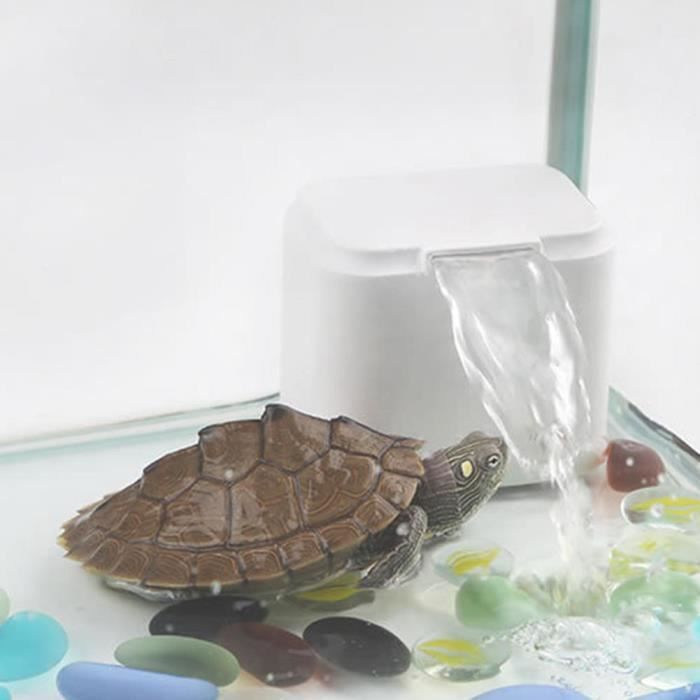 Drfeify filtre de cascade de réservoir de tortue EN-02 3 en 1 réservoir de tortue d'eau peu profonde Aquarium cascade filtre muet