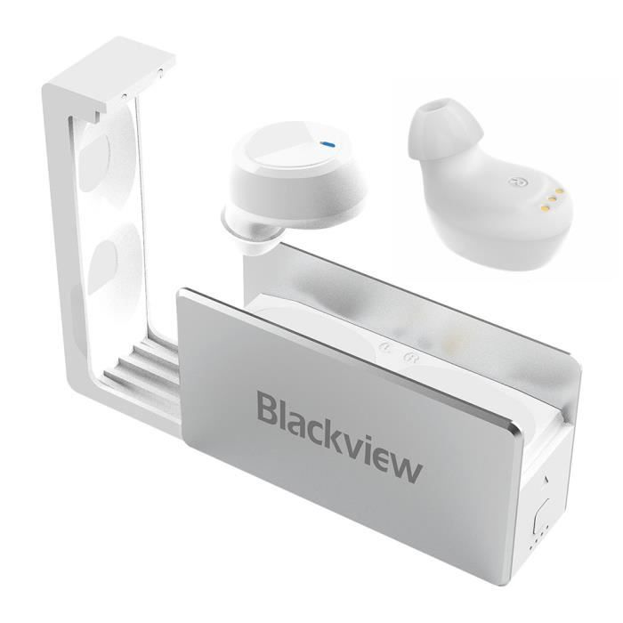 Blackview Airbuds 2 - TWS Oreillettes Bluetooth 5.0 - Écouteurs Sans Fil - Casque pour Sport - 380mAh Boîte de Charge - Blanc
