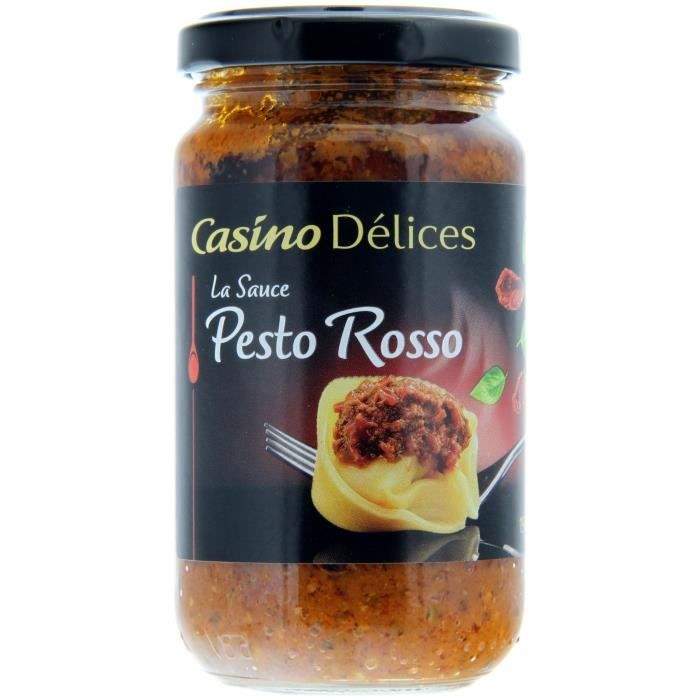 CASINO DELICES Sauce Pesto Rosso - Basilic & tomates séchées - 190g