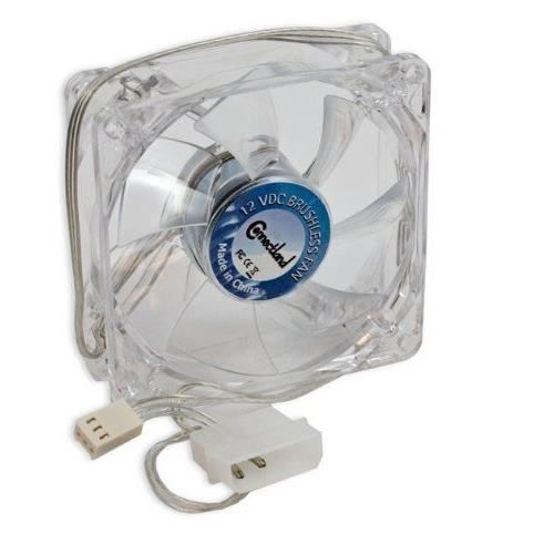 Connectland VEN-B-8x8-LED-BL Ventilateur de boitier 8 cm