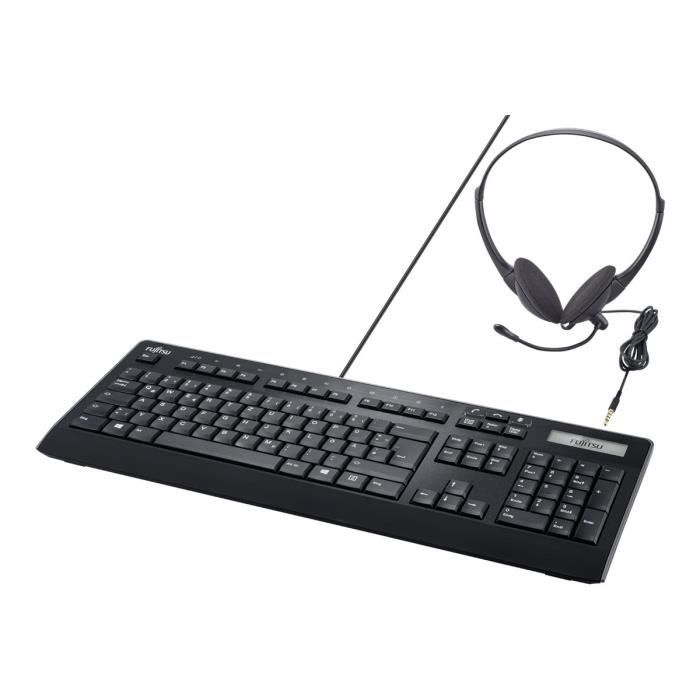 Fujitsu KB950 Phone Jeu de clavier et casque avec affichage USB français pour Celsius J580, M770, W580 ESPRIMO D538, D538-E94,…