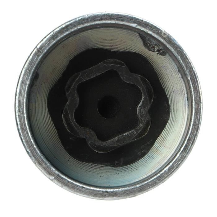 HURRISE douille de clé de retrait de vis Clé de verrouillage de roue Antivol Lugnut Socket Remplacement pour 1 3 5 6 7Series X1 X2
