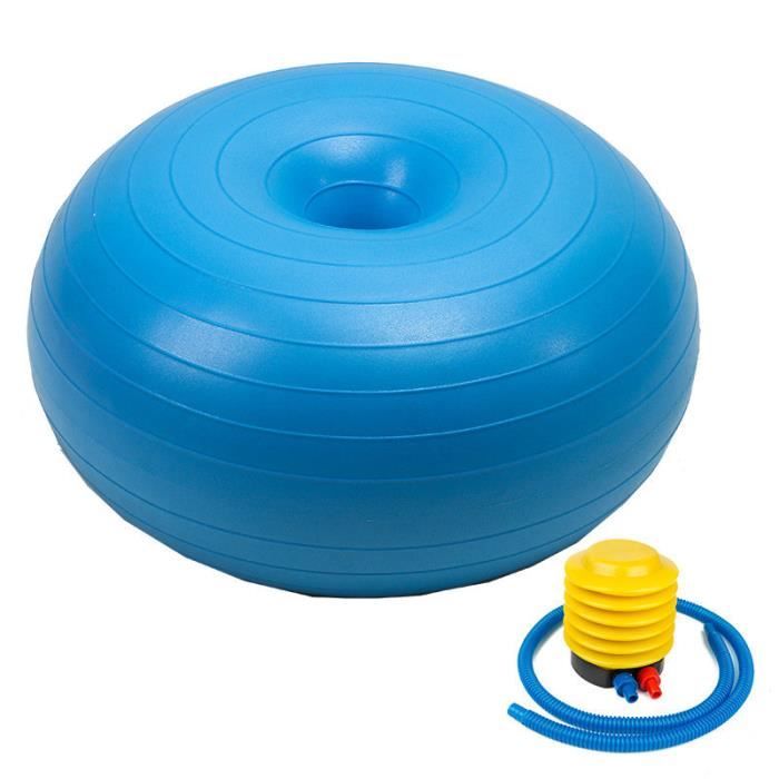 Ballon Suisse Fitness Gym Yoga Epais Couleur Unie Donut Bleu