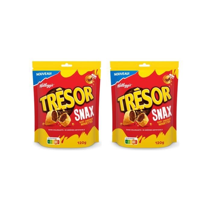 [ Lot de 2 ] Céréales trésor chocolat noisettes Snax Kellog's - 120g