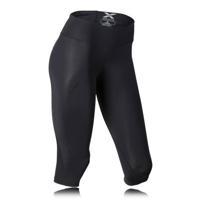 2Xu Mid Rise Femme Capri Compression Course À Pied Collants Noir