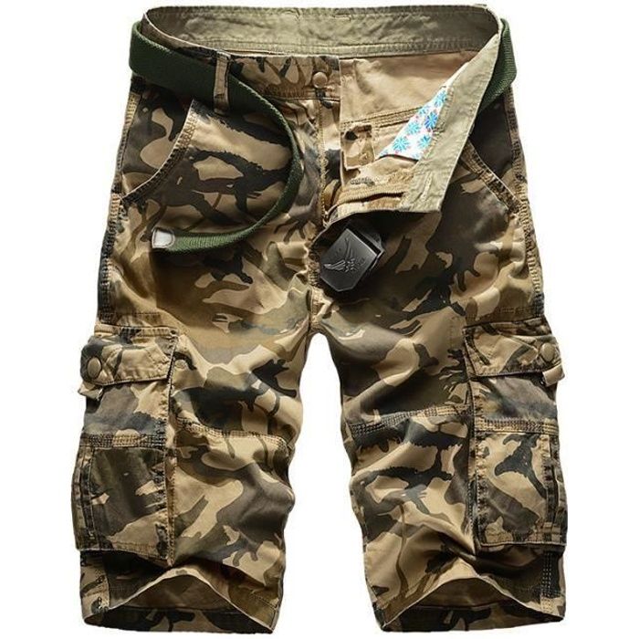 FUNMOON - Short Homme Baggy Bermuda De Cargo Camouflage Short Vêtement Masculin