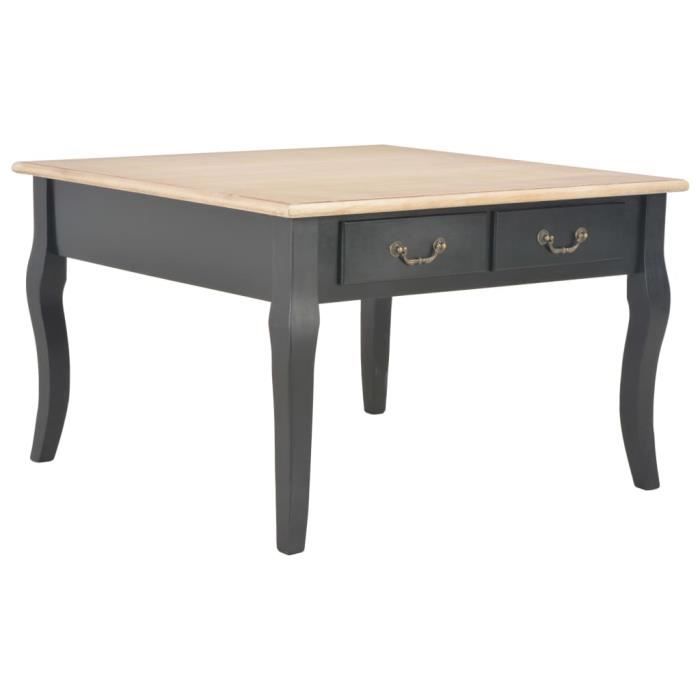 Table basse design scandinave salon contemporain Noir 80 x 80 x 50 cm Bois