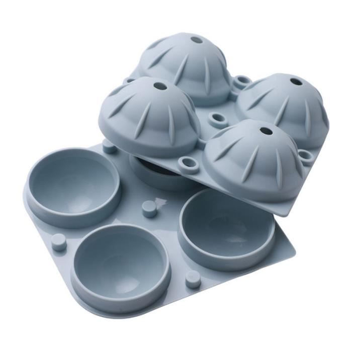Ice Mould 4 Trous Silicone Plateaux Glacière Maker pour Whisky Cocktail Boissons Refroidissement BAC A GLACON - SAC A GLACON