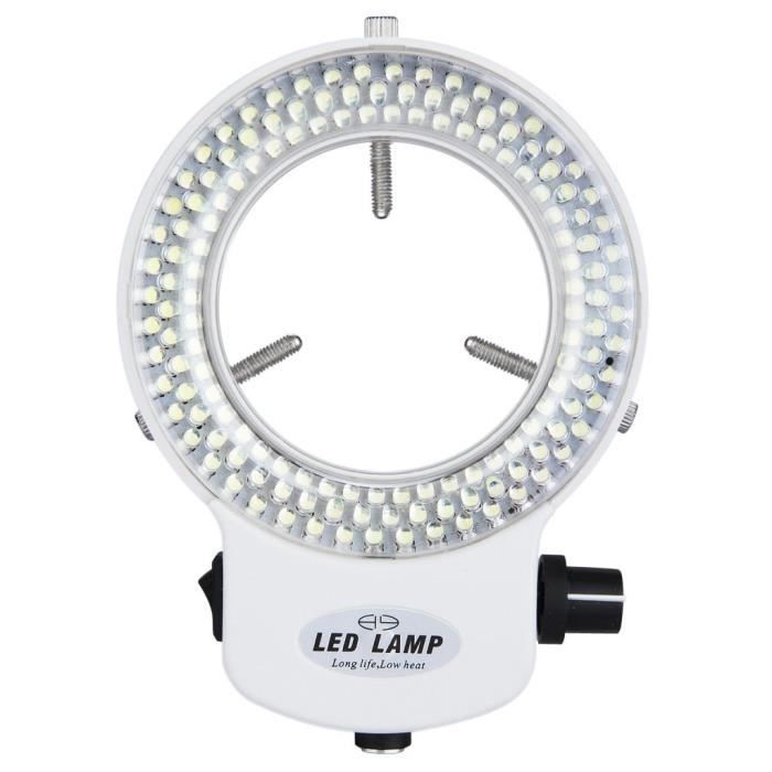 SODIAL(R) 144 LED anneau de lampe pour lampe Microscope lumiere 6000K 0-100 % reglable blanc