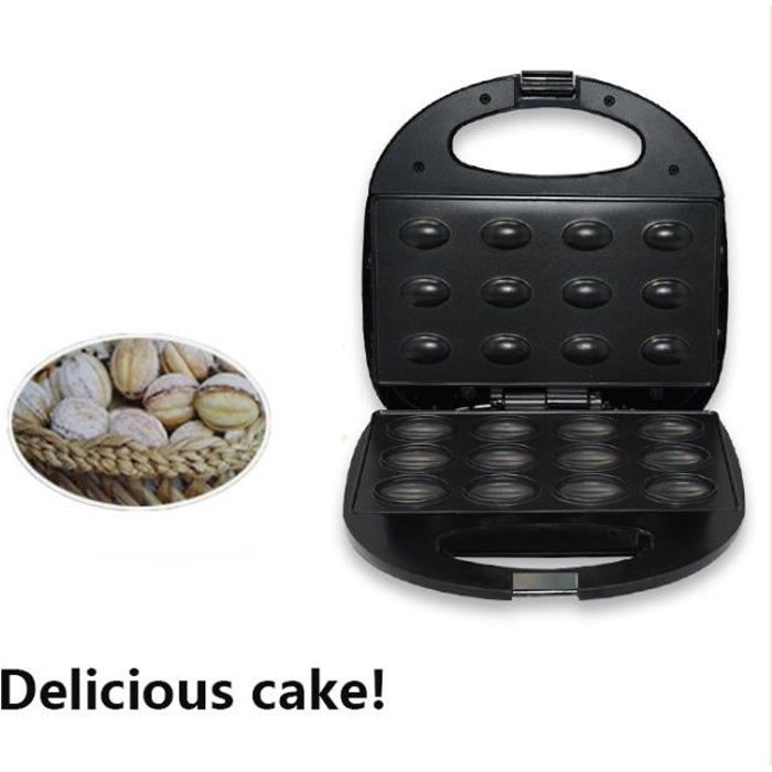 Machine à Gâteau Électrique aux Noix,3 en 1 Mini Machine à Sandwich à Gâteau Fabricant de Noix de Ménage