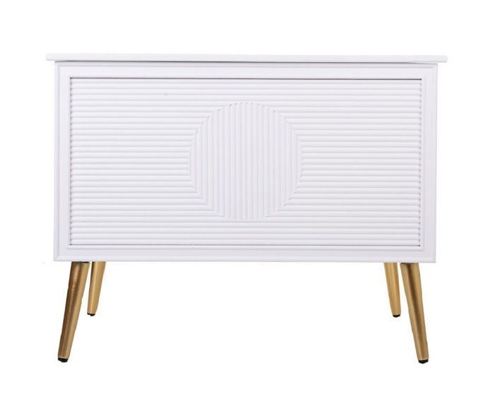 banc d'assise, banquette en bois coloris blanc - longueur 83 x profondeur 41 x hauteur 62 cm
