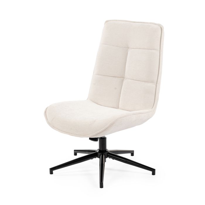 MEUBLES COSY Fauteuil de loisirs réglable en tissu chenille beige pivotant à 360° - CHARLOTTE MEUBLES COSY Fauteuil de loisirs réglable en tissu chenille beige pivotant à 360° - CHARLOTTE