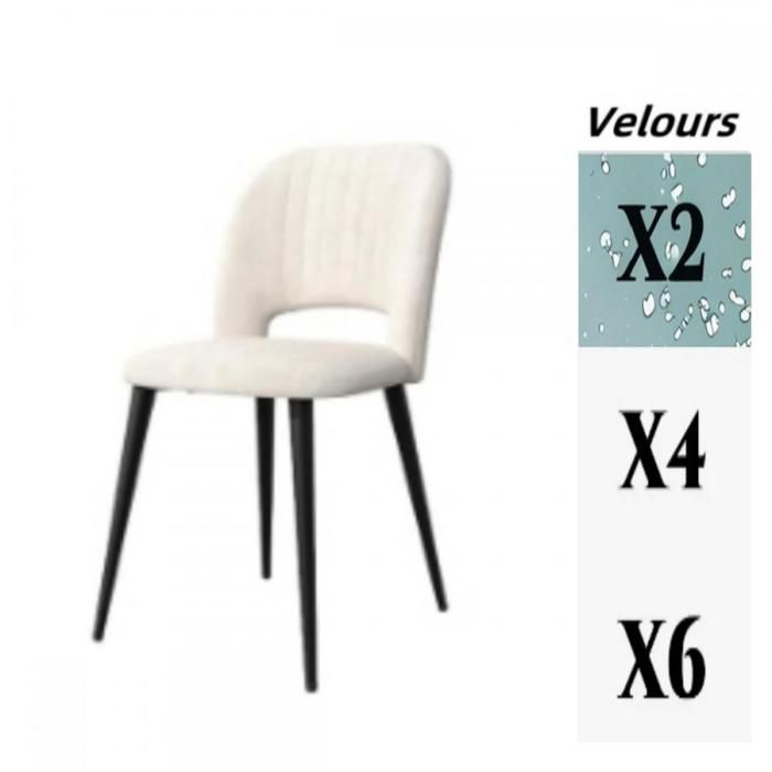 ZZINOKE Lot De 8 Chaises Salle à Manger Blanches - Chaises Cuisine Modernes Rembourrées