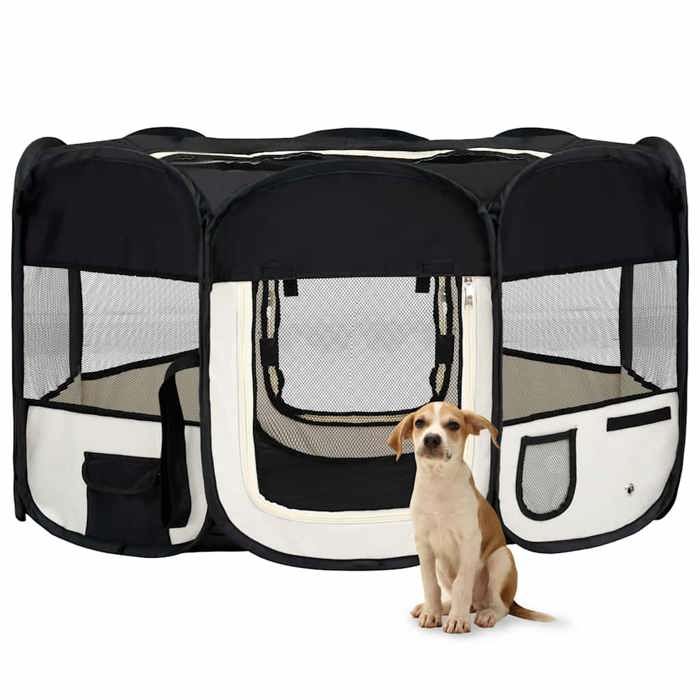 Comparer les prix de SALE 2025""Enclos poulailler VIDAXL - Parc pliable pour chien avec sac de transport Noir 145x145x61cm chill237822