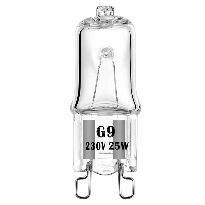 Lot de 4 Ampoule halogène G9 Pour Four Oven 25W 230V Ampoule à Tolérance de 300°C [Classe énergétique G]