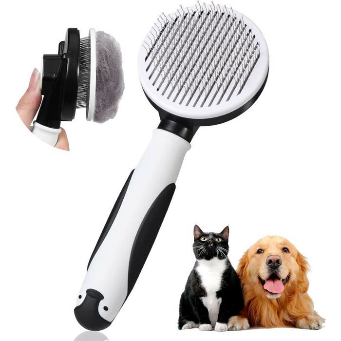 Comparer les prix de Chien Brosse Chat- Autonettoyante Enlèvement des Poils en Un Clic Morts et Sous-Poils