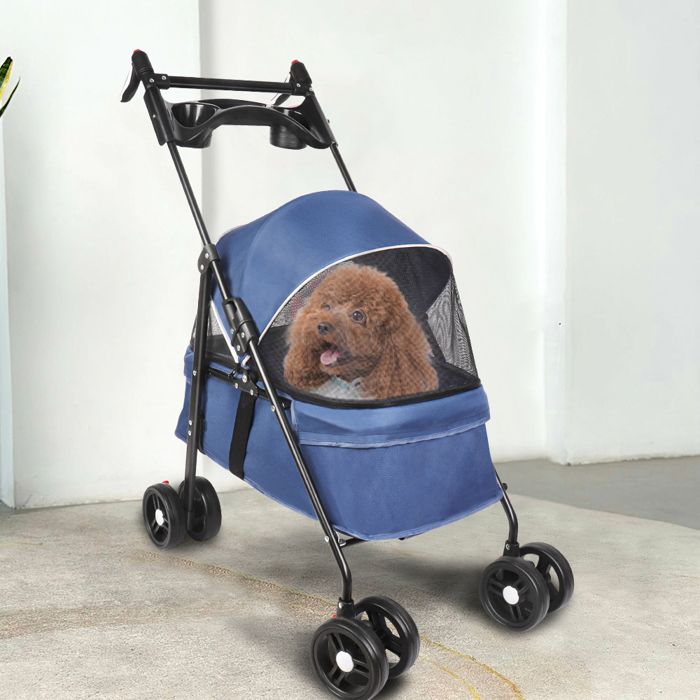 Comparer les prix de SUPFINE 50*70*95cm Poussette Pliable pour Animal De Compagnie 4 Roues pour Chien/Chat Chiot de Petite et Moyenne Taille