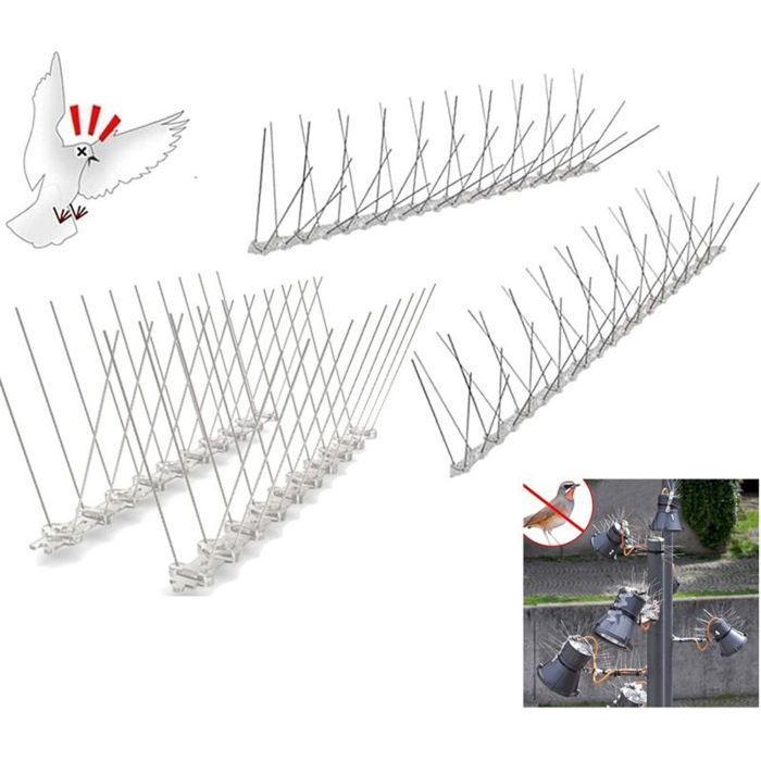Bird-Tech™ Kit 3m Pics Anti-Pigeons En Acier Inoxydable + Colle Adhésive - Protection Efficace Fabriqué En UE