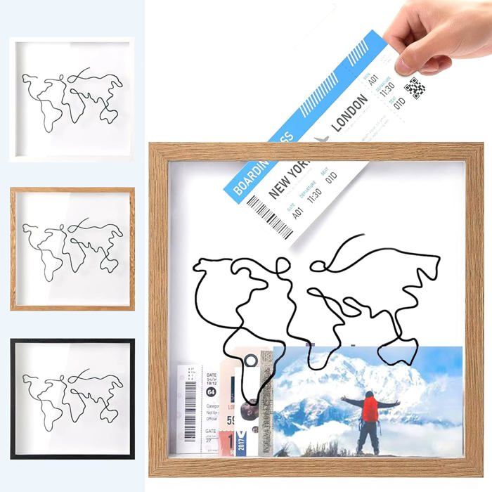30x30cm Boîte D'Archives D'Aventure,Boîte À Souvenirs avec Fente,Cadre