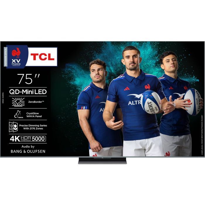TV TCL 75C9K Mini LED 4K 75 pouces Dolby Atmos Google TV