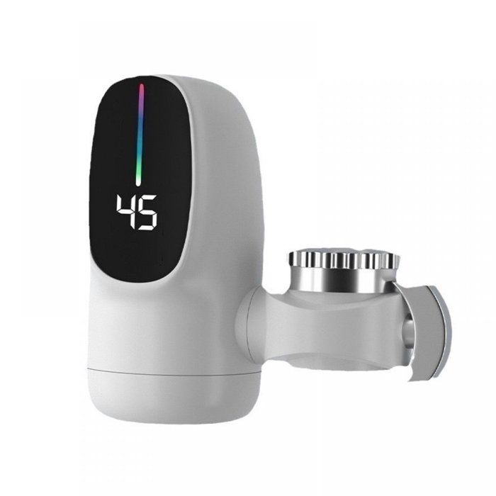 Robinet de cuisine - Robinet chauffant électrique - Chauffe-eau instantané - Flux continu - Blanc