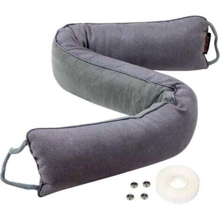 Gris Boudin de Porte Isolant Froid 93 cm Bas de Porte Isolant Thermique Anti Froid et Anti Bruit Coussin de Porte Tissu