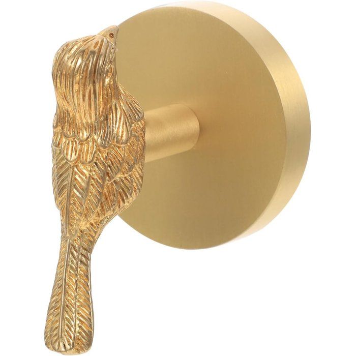 Patère Murale Oiseau en Laiton Doré Crochet Fixe pour Manteaux Chapeaux Sacs Décoration Murale pour Entrée Salon Chambre