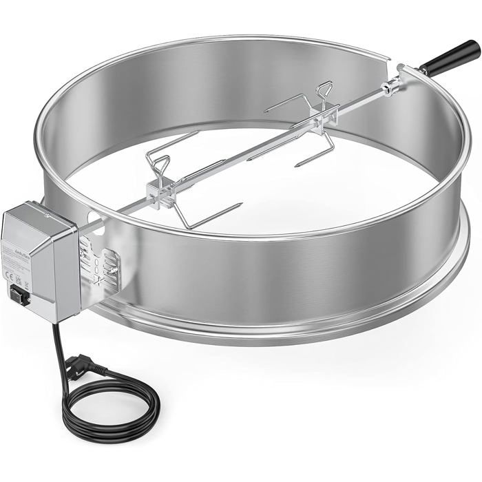 Brk-6025 Kit De Tournebroche Ring En Inox Pour Barbecue À Charbon Weber Kettle 57 Cm Rôtissoire Pour Barbecue Weber