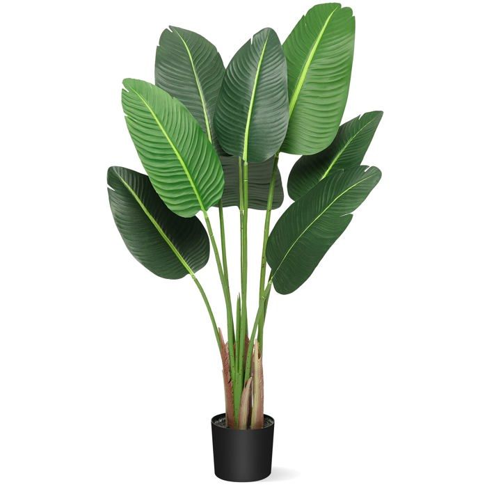 Arbre artificiel oiseau de paradis plante artificielle de 1 2 m avec 8 troncs feuille de bananier artificielle salon 121 9 cm