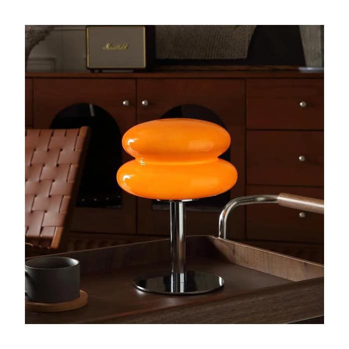 Lampe de chevet champignon style médiéval-moderne lampe rétro tarte aux œufs cadeau pour copine orange